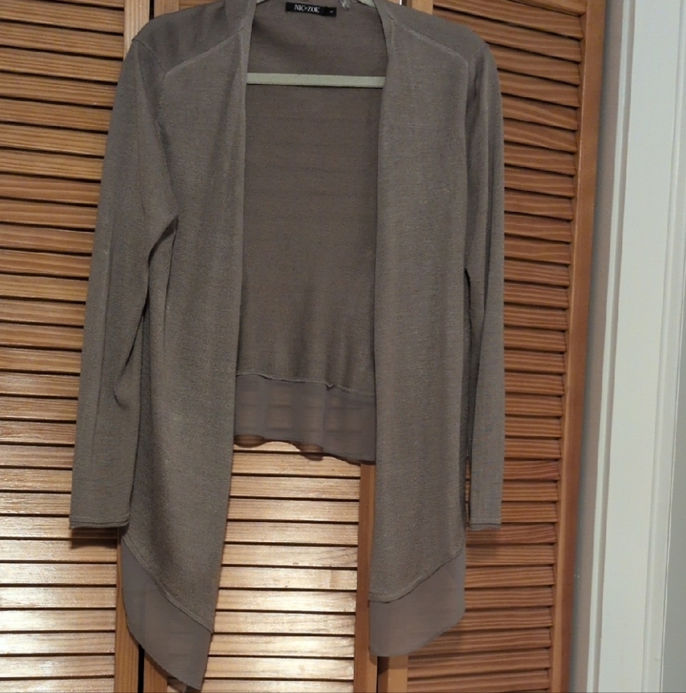 Brown Open-Front Women Sweater